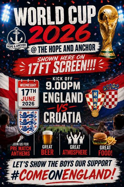 world cup 17 june 2026 hope and anchor croatia